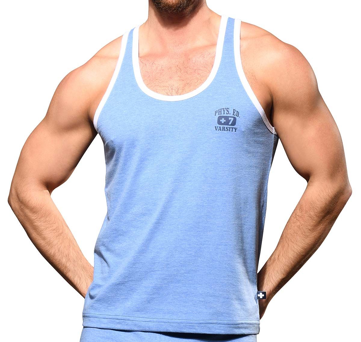 Andrew Christian Camiseta de tirantes PHYS. ED. VARSITY TANK 2897, azul