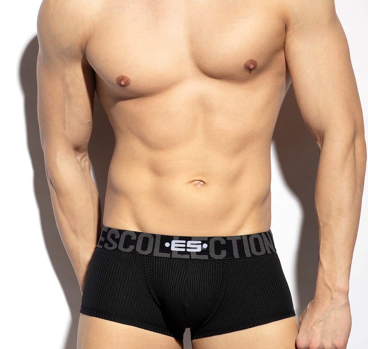 ES Collection Boxers RECYCLED RIB TRUNK UN576, black