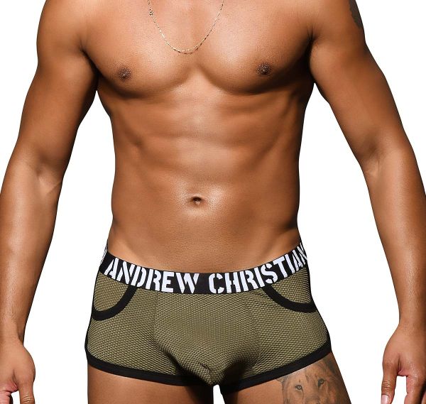 Andrew Christian Boxer Military MESH BOXER w/ ALMOST NAKED 92596, grigio 