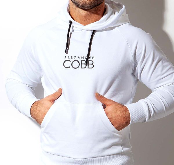 Alexander COBB Hoodie 10CAW-28 HOODY WHITE, blanco 