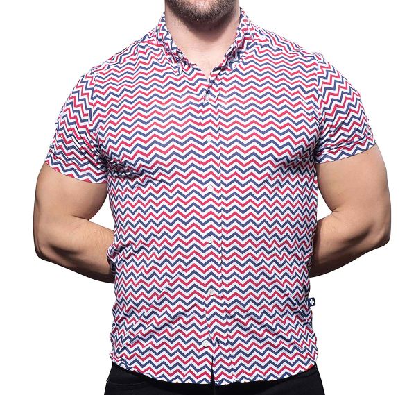 Andrew Christian Short sleeve shirt ALEXANDER STRETCH MUSCLE SHIRT 10395, multicolor