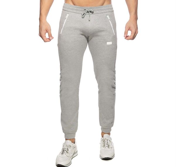 Addicted Pantaloni sportivi lunghi DOUBLE ZIP JOGGING PANTS AD1012, grigio 