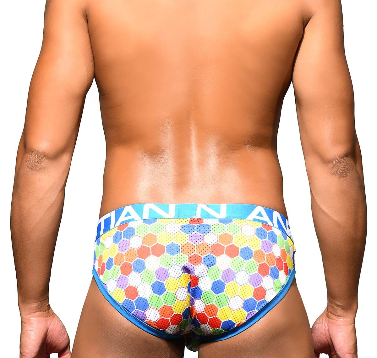Andrew Christian Slip PRIDE HONEYCOMB MESH BRIEF w/ ALMOST NAKED 91800, multicolor