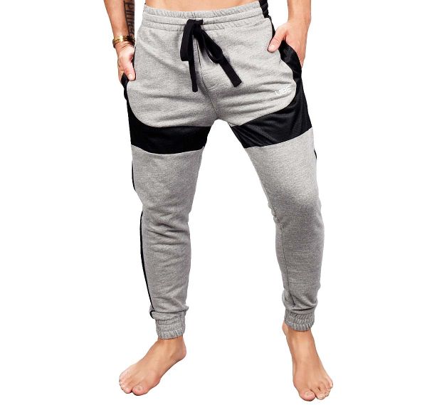 Andrew Christian Pantaloni sportivi lunghi VIBE TRAINING PANTS w/ MESH 4144, grigio 
