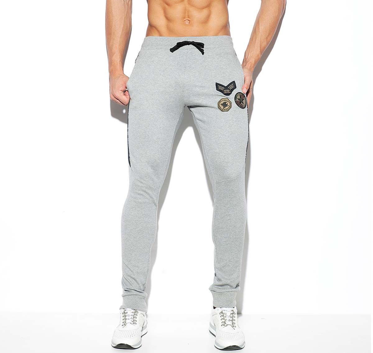 ES Collection Pantaloni sportivi lunghi ARMY PADDED SPORT PANTS SP221, grigio