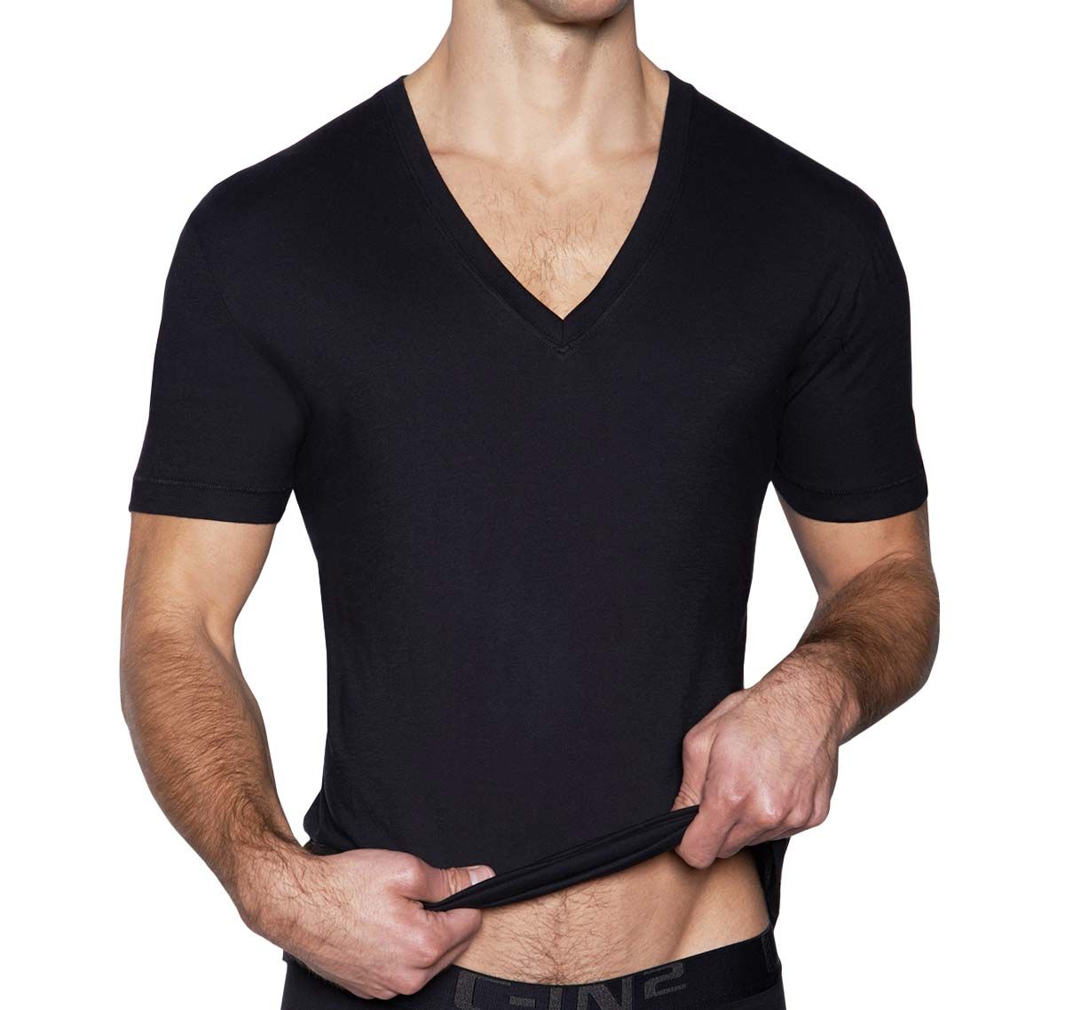 C-IN2 T-Shirt CORE DEEP V-NECK, zwart