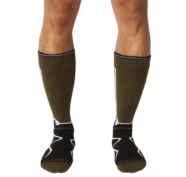 Cellblock 13 Sports socks KENNEL CLUB Mid-Calf SOCK, armygreen