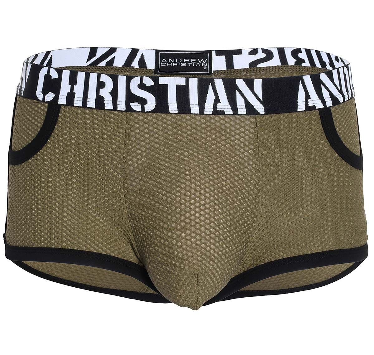 Andrew Christian Boxers Military MESH BOXER w/ ALMOST NAKED 92596, green