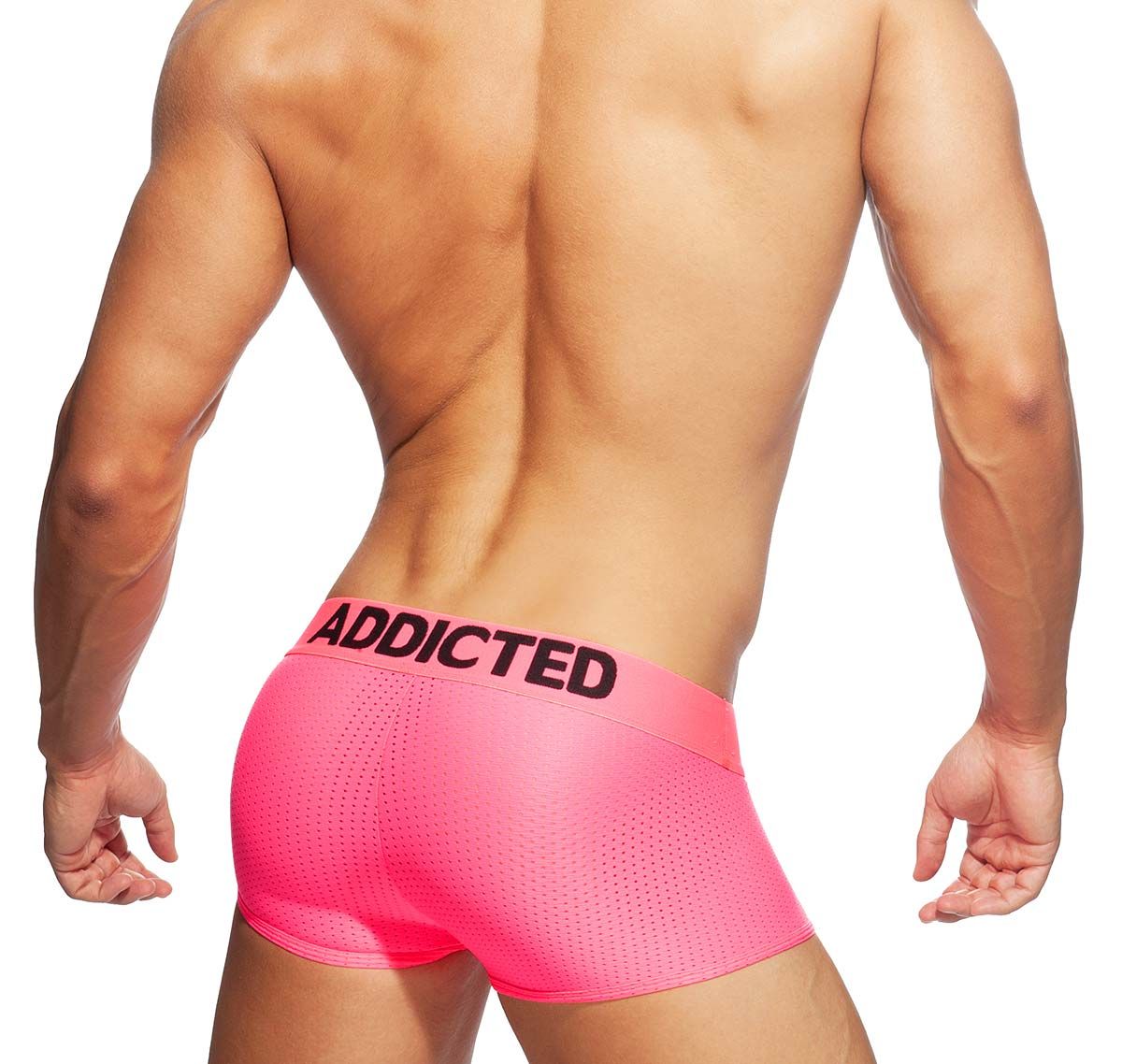 Addicted Boxershorts RING UP NEON MESH TRUNK AD952, neonpink