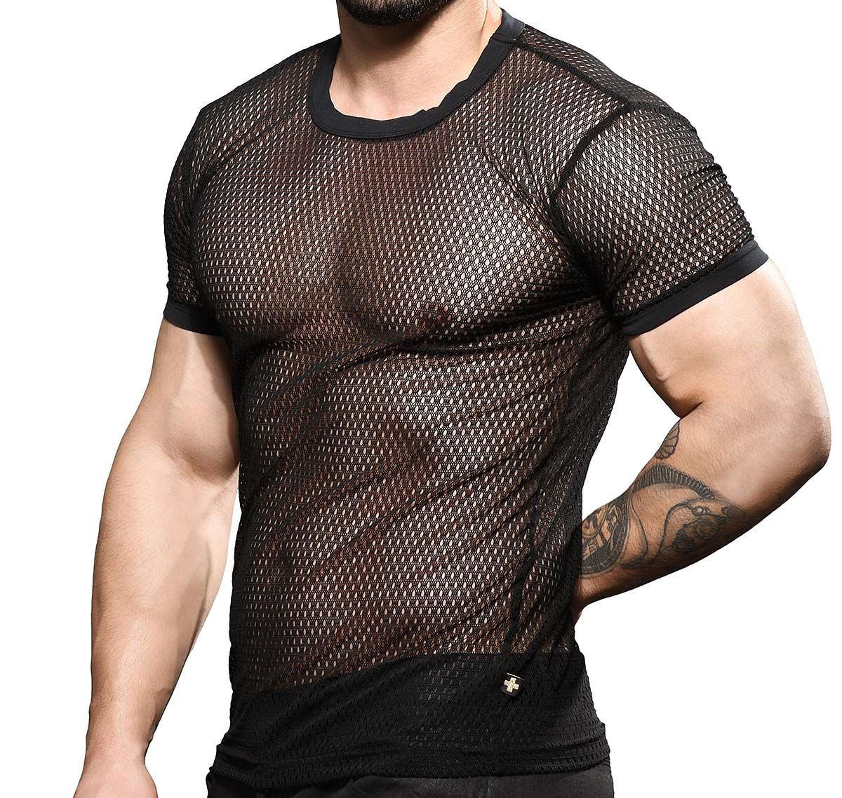 Andrew Christian Camiseta SEXY MESH T-SHIRT 10324, negro