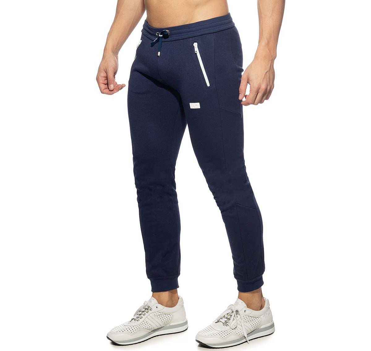 Addicted Pantaloni sportivi lunghi DOUBLE ZIP JOGGING PANTS AD1012, navy blu