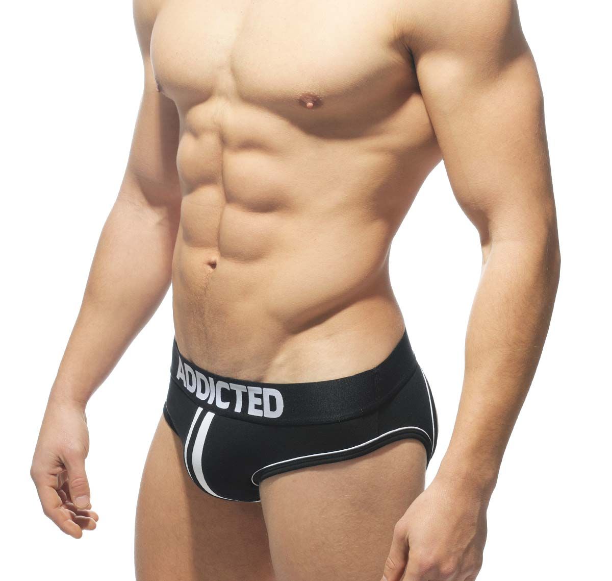 Addicted DOUBLE PIPING BOTTOMLESS BRIEF AD305, schwarz
