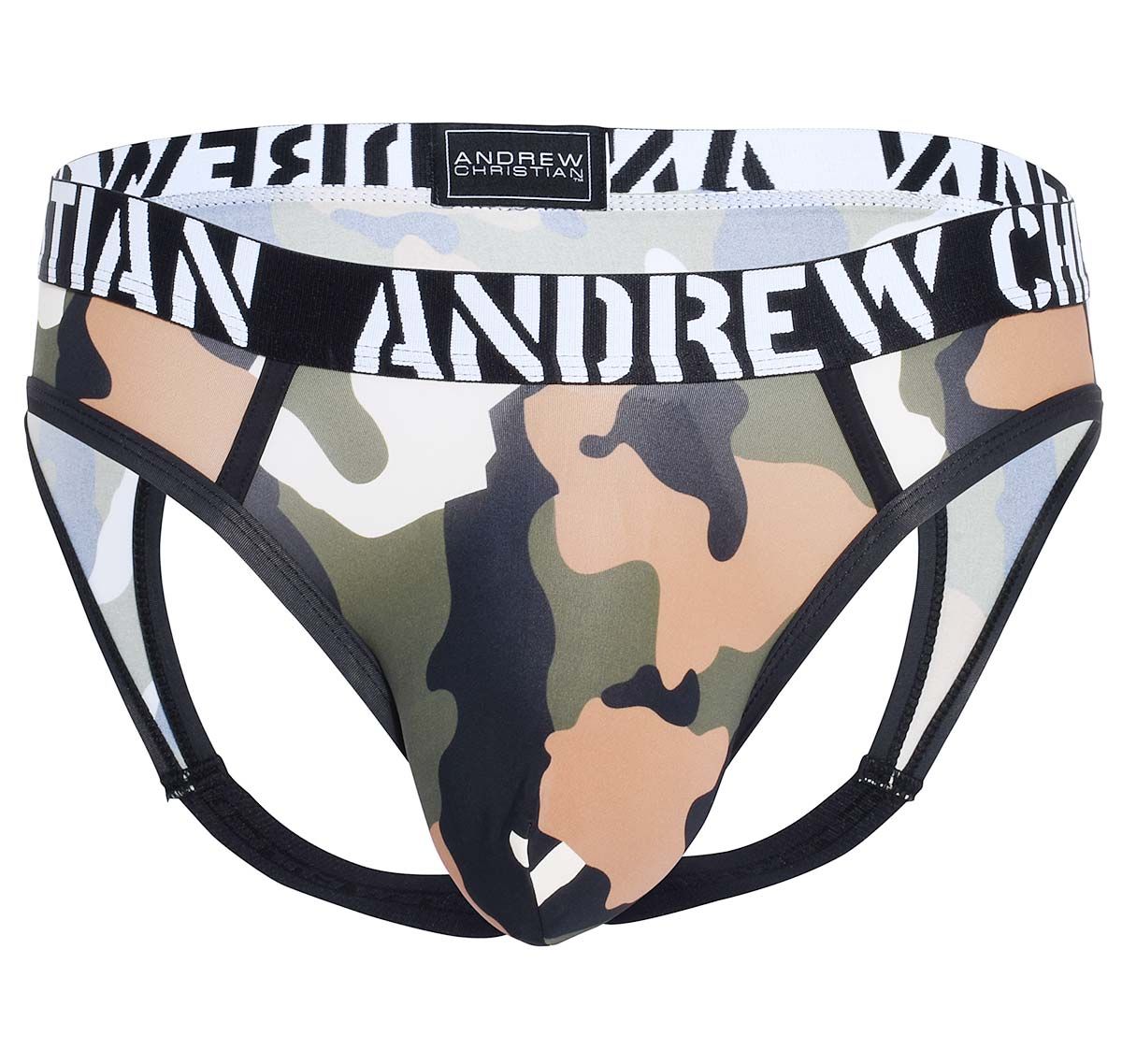 Andrew Christian Sospensorio CAMOUFLAGE LOCKER ROOM JOCK w/ Almost Naked 91854, army