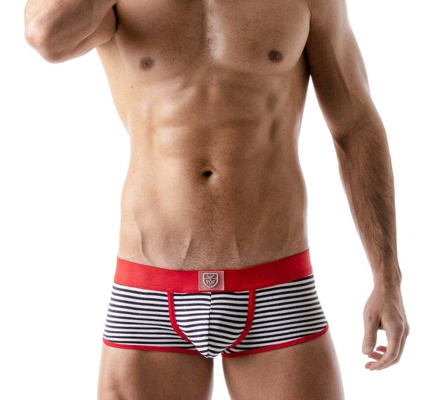 TOF Boxers STRIPES PUSH-UP TRUNKS NAVY STRIPES-RED TOF100R, red