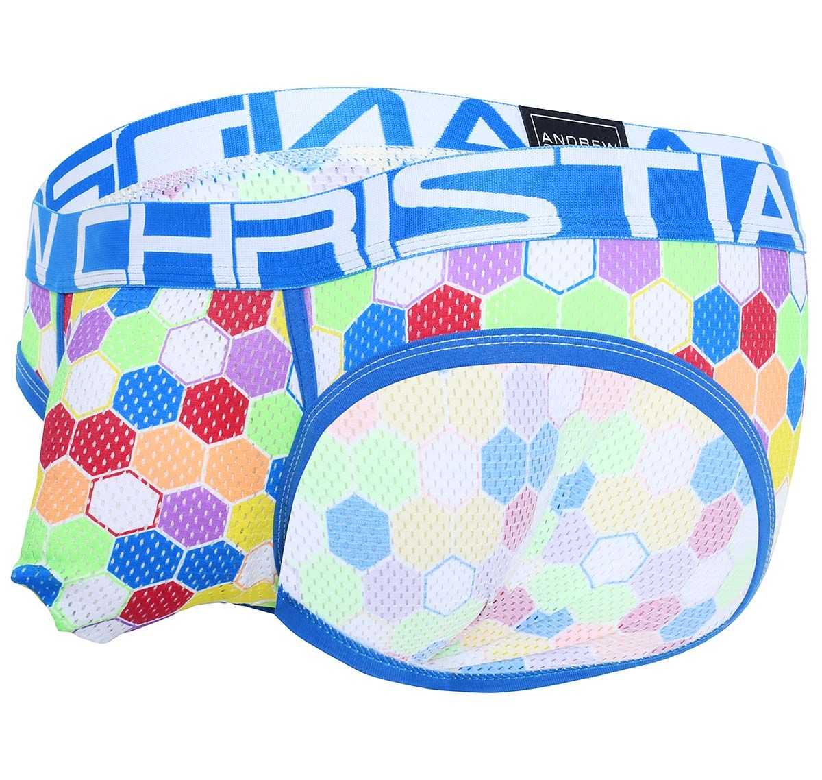 Andrew Christian Slip PRIDE HONEYCOMB MESH BRIEF w/ ALMOST NAKED 91800, multicolore