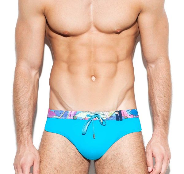 ES Collection Push Up Badeslip LEAVES DOUBLE SIDE SWIM BRIEF 1913, blau