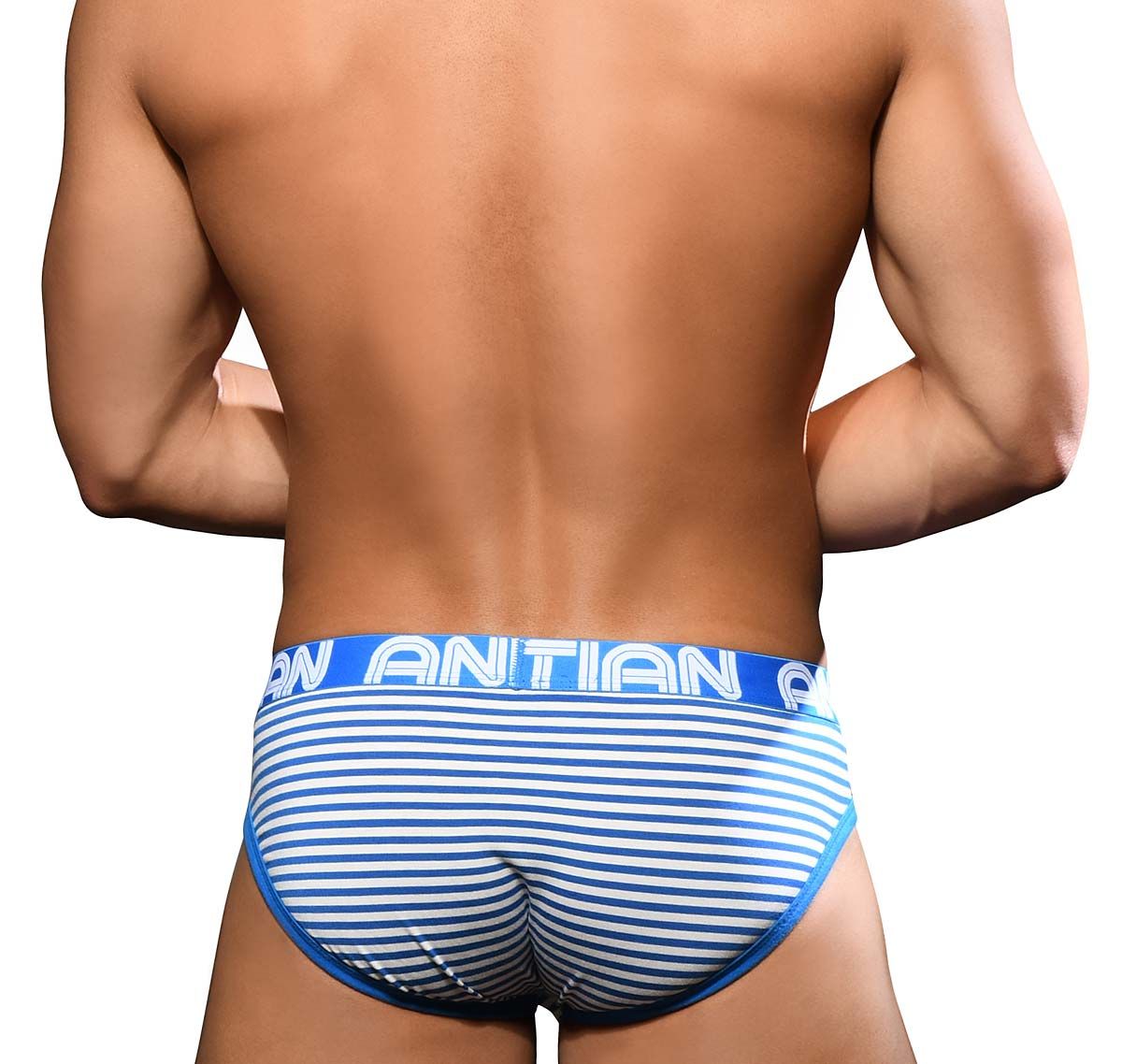 Andrew Christian Slip FLY BRIEF w/ ALMOST NAKED 92738, bleu/blanc