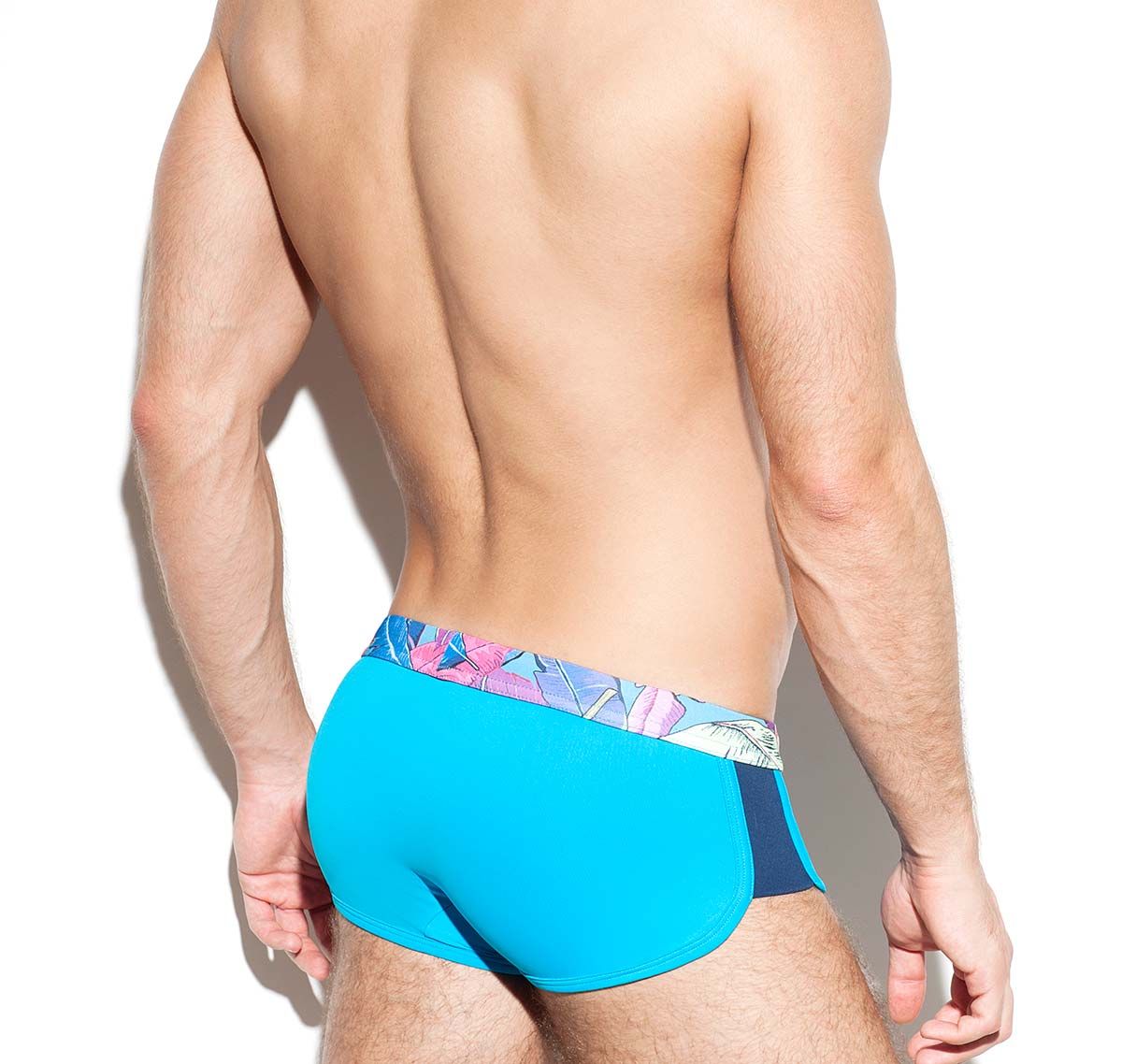 ES Collection Push Up Swim Brief LEAVES DOUBLE SIDE BOXER 1914, blue