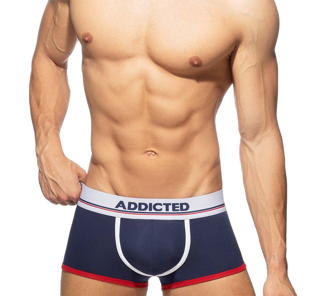 Addicted 3er Pack Boxershorts TOMMY 3 PACK TRUNK AD1009P, weiß/rot/navy