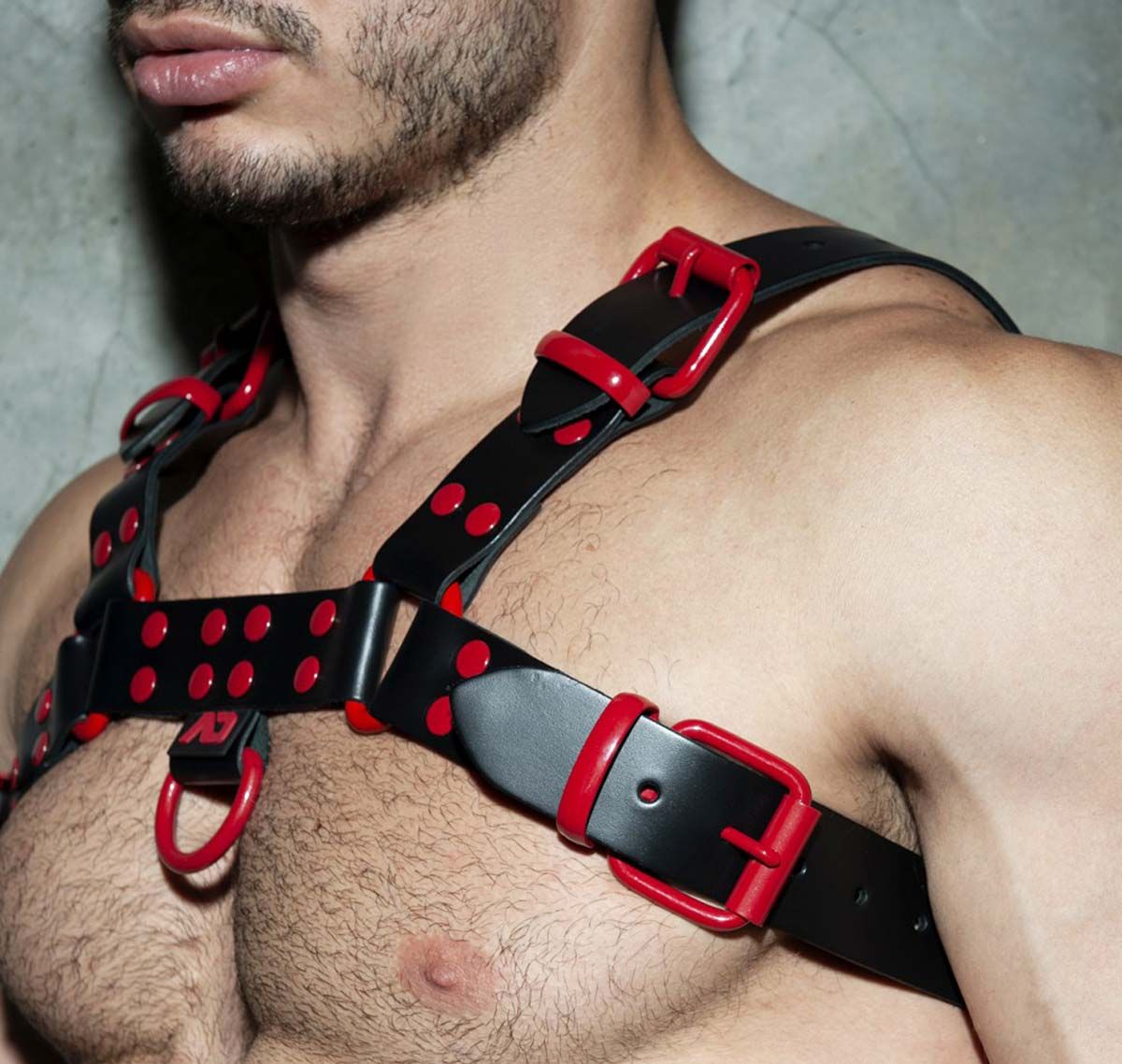 AD FETISH arnés LEATHER COLOR HARNESS ADF119, rojo