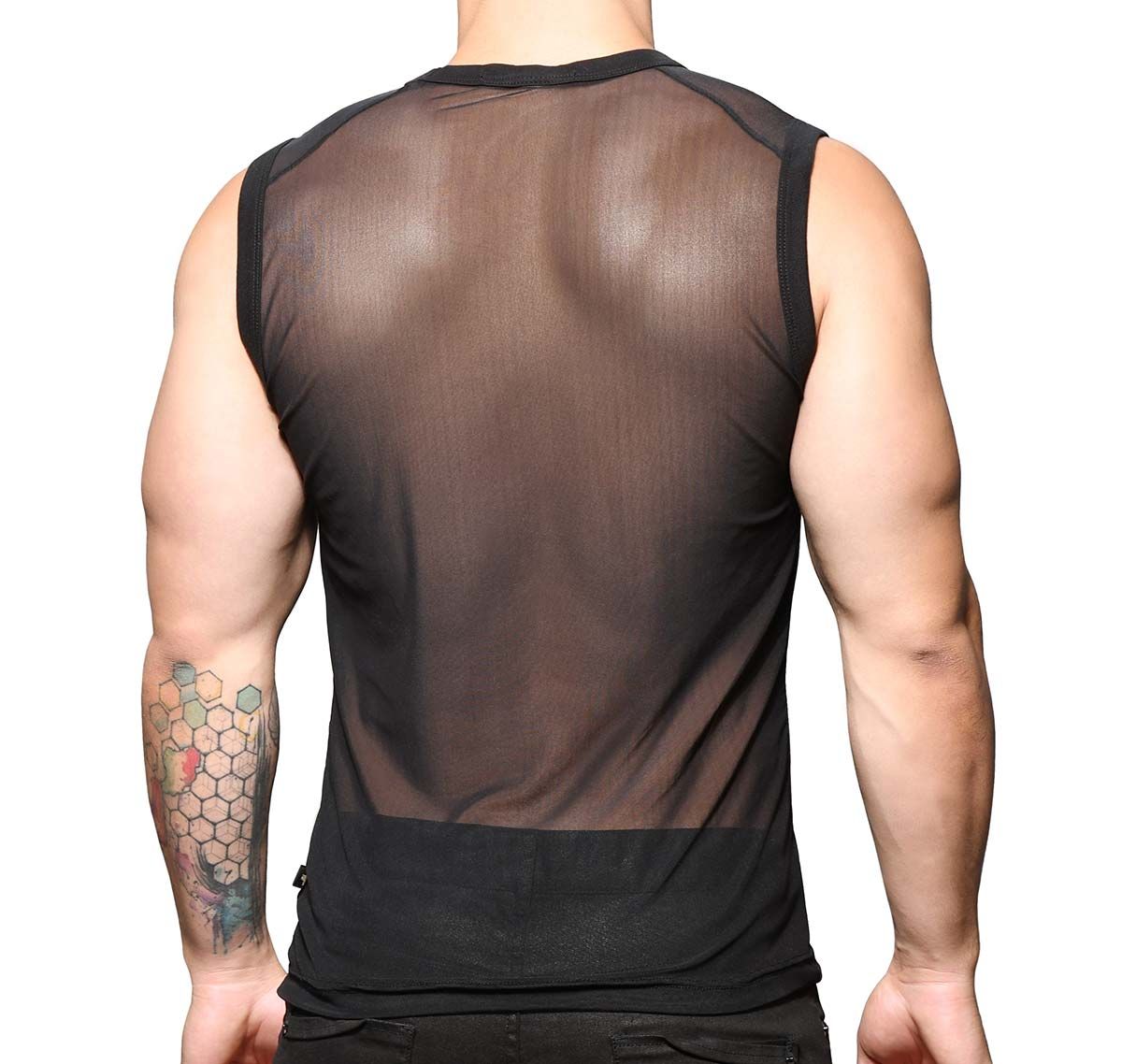 Andrew Christian Camiseta de tirantes SEXY SHEER SLEEVELESS V-NECK 2786, negro