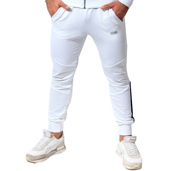 Alexander COBB Pantaloni sportivi lunghi PANTS WHITE BLACK, bianco 