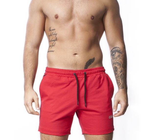Alexander COBB Training shorts LONG STRIPE RED, red