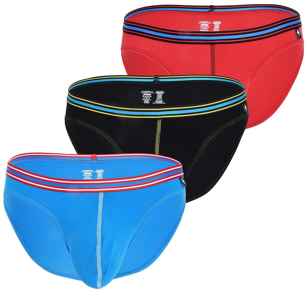 Andrew Christian Pack of 3 Briefs BOY BRIEF SUPERHERO 3-PACK 92279, black/blue/red