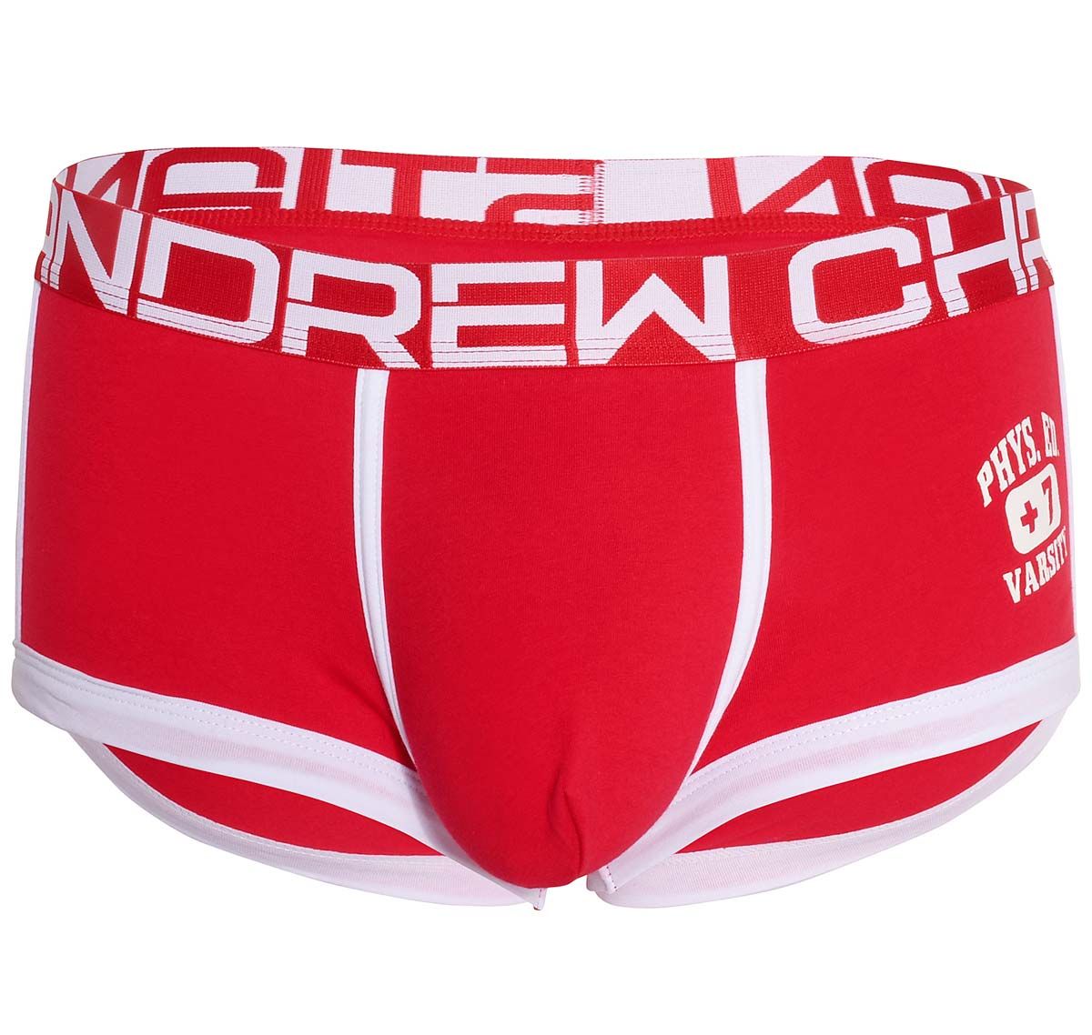 Andrew Christian Boxers PHYS. ED. VARSITY BOXER w/ ALMOST NAKED 92579, red