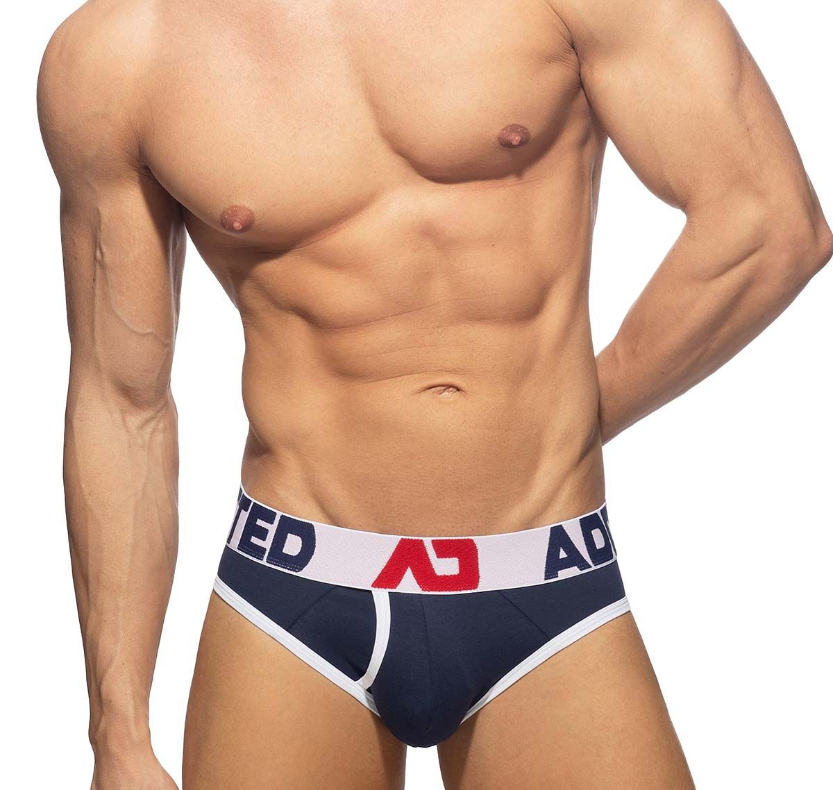 Addicted Slip OPEN FLY COTTON BRIEF AD1202, bianco