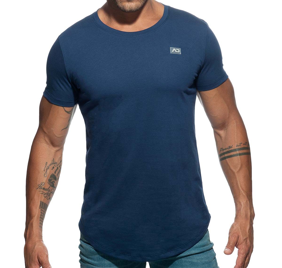 Addicted Camiseta BASIC U-NECK T-SHIRT AD696, azul marino
