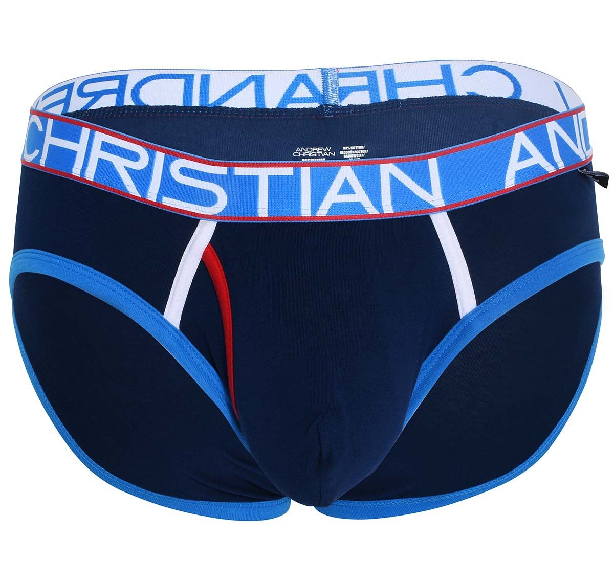 Andrew Christian Slip FLY TAGLESS BRIEF w/ ALMOST NAKED 92187, bleu marine