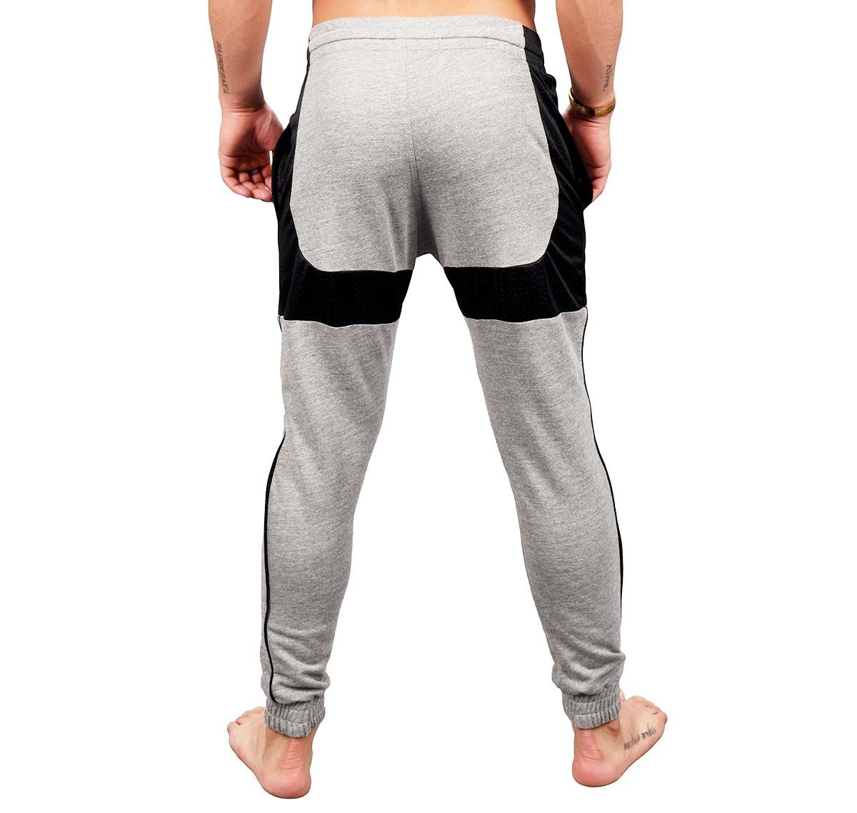 Andrew Christian Pantaloni sportivi lunghi VIBE TRAINING PANTS w/ MESH 4144, grigio
