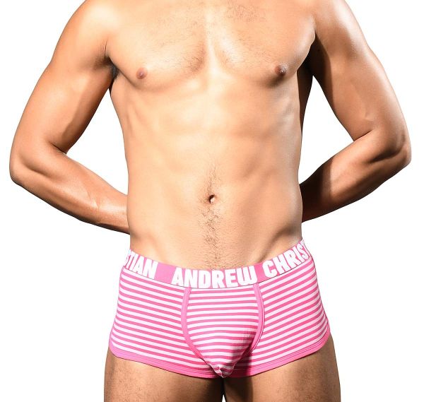 Andrew Christian Boxer ULTRA PINK STRIPE BOXER w/ ALMOST NAKED 93075, rose