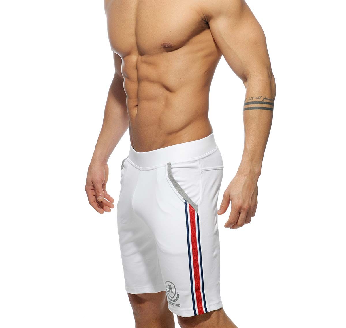 Addicted Short de sport MEDIUM TIGHT PANT INTERCOTTON AD336, blanc