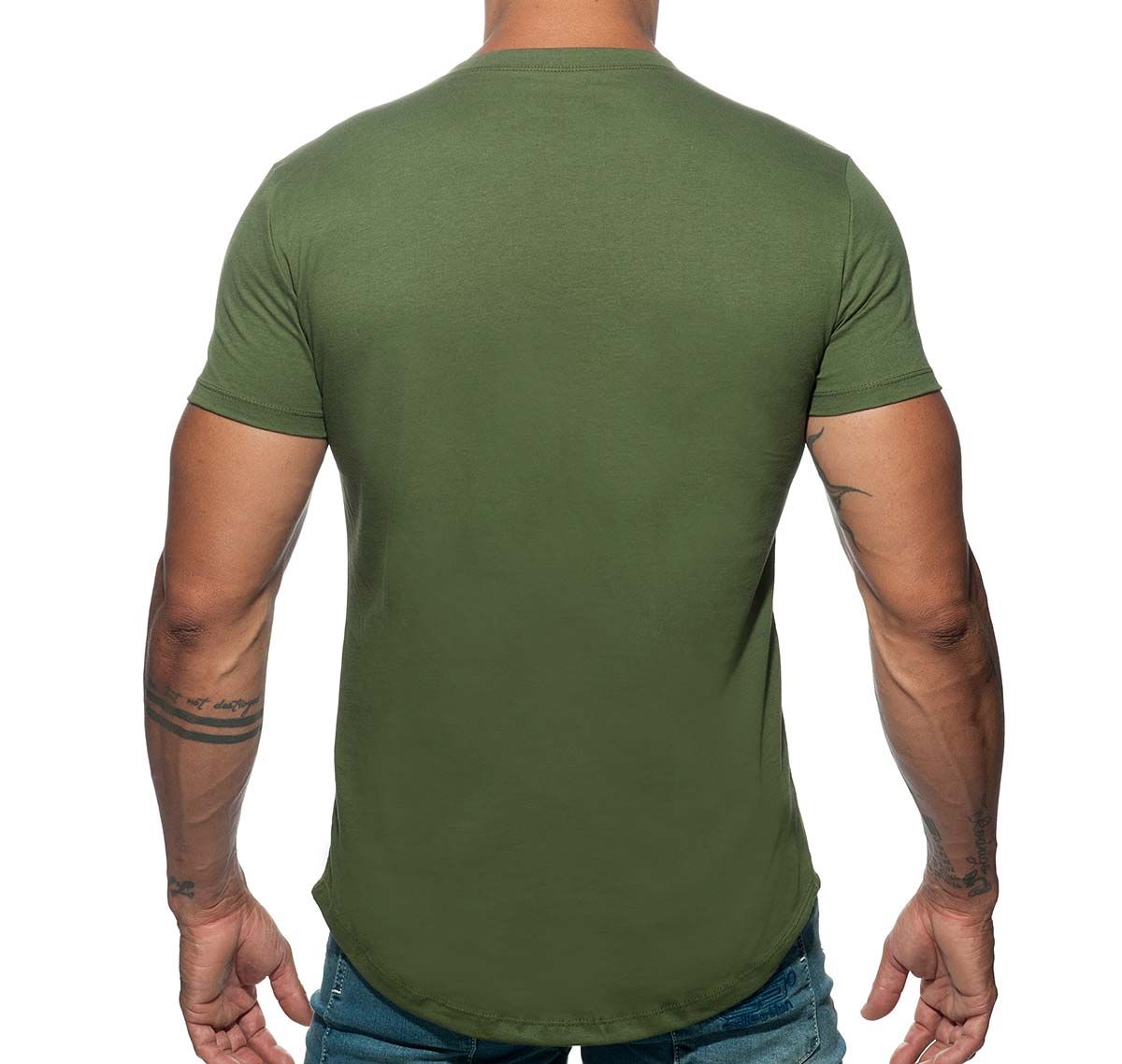 Addicted T-Shirt BASIC U-NECK T-SHIRT AD696, kaki