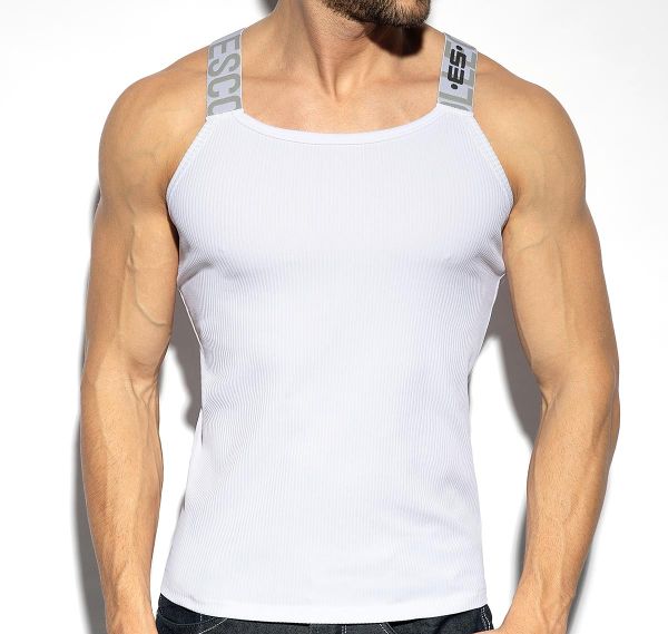 ES Collection Camiseta de tirantes RECYCLED RIB TANK TOP TS294, blanco 