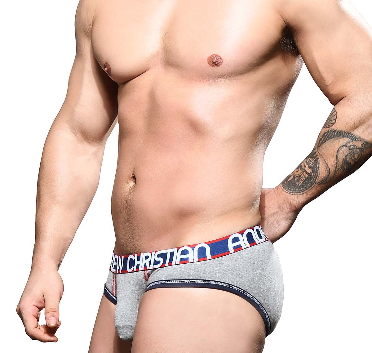 Andrew Christian Slip ALMOST NAKED COTTON BRIEF 92182, grigio