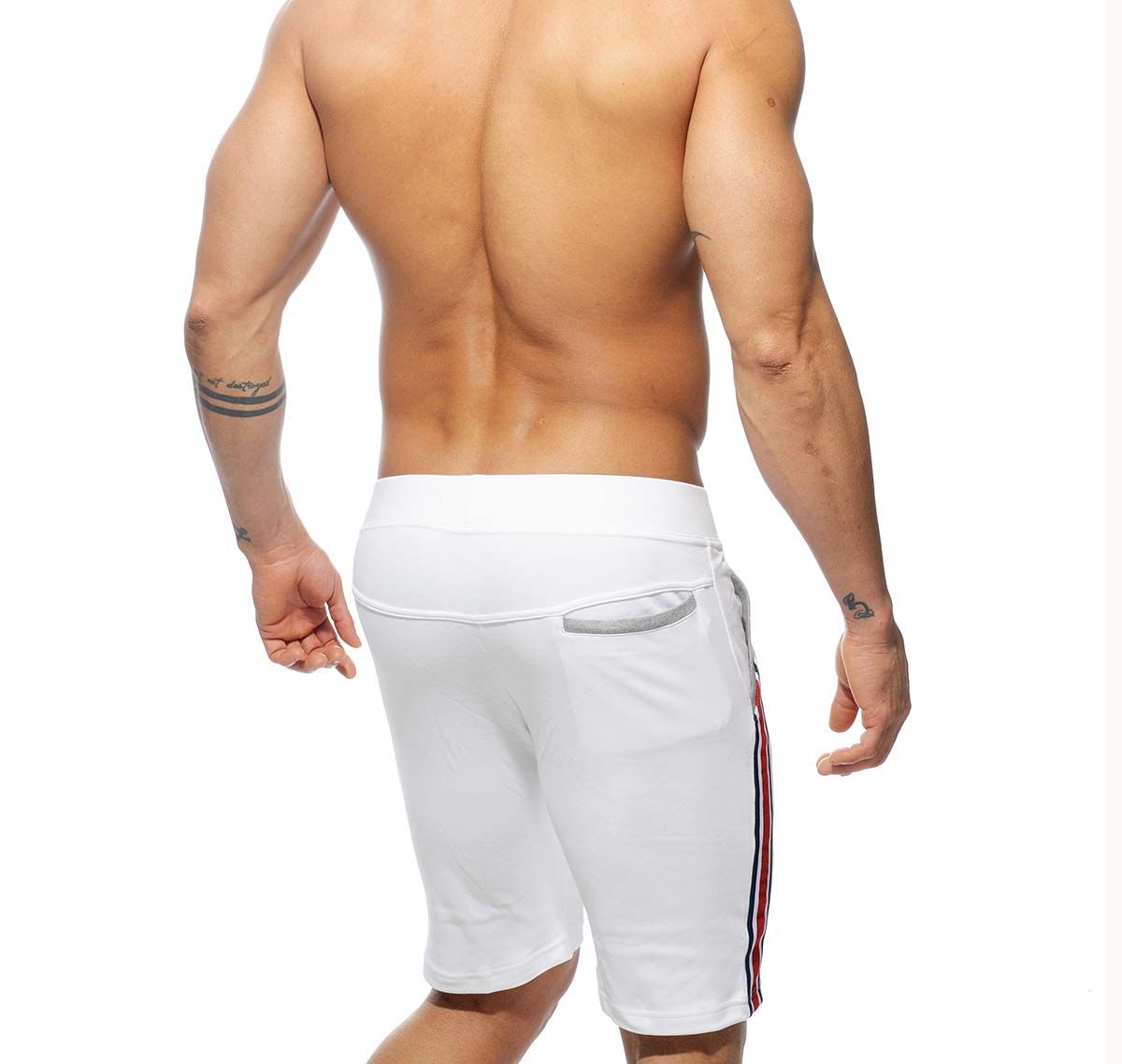Addicted Short de sport MEDIUM TIGHT PANT INTERCOTTON AD336, blanc