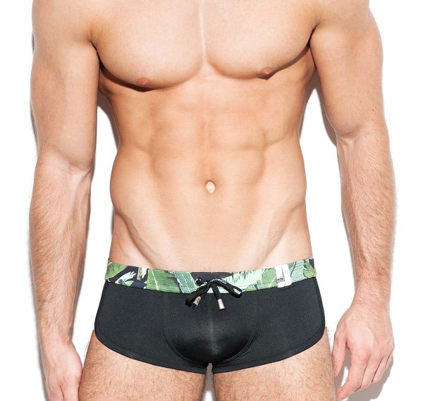 ES Collection Push Up Badeslip LEAVES DOUBLE SIDE BOXER 1914, schwarz