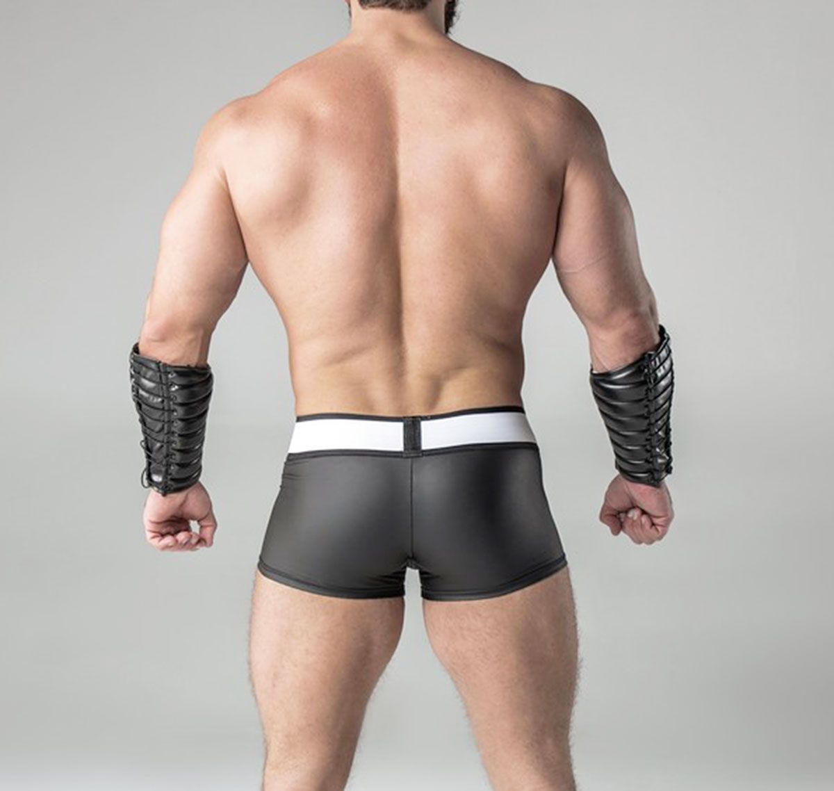 MASKULO Fetish Boxers ARMORED. Rubber Look TR21-90, black