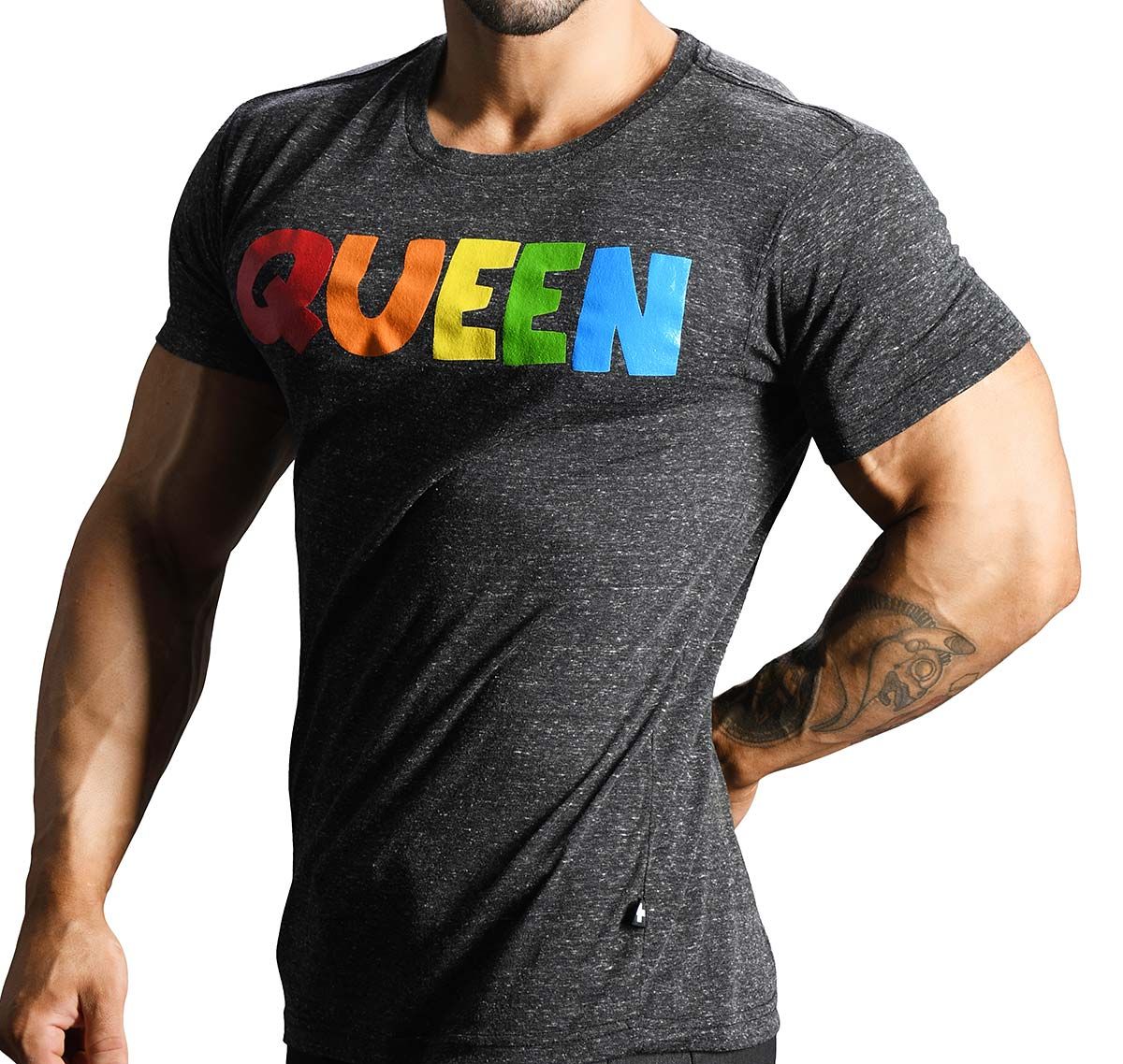 Andrew Christian Camiseta RAINBOW QUEEN TEE 10271, gris oscuro