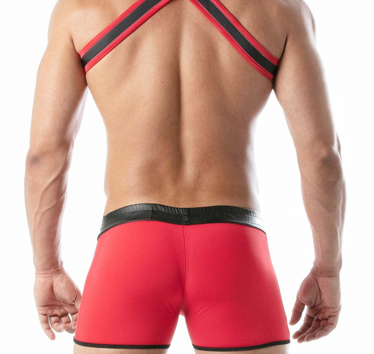TOF Pantaloncini corti fetish BAD BOY SHORTS RED TOF254R, rosso