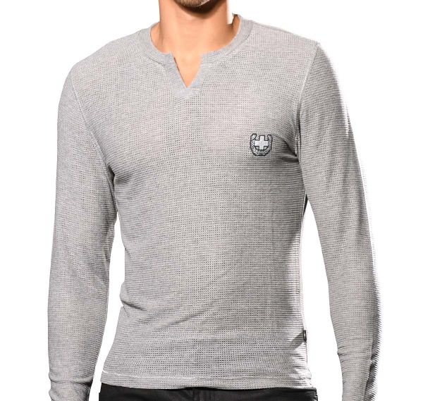 Andrew Christian Shirt ATHLETIC MESH L/S CLIP TEE 10350, grey