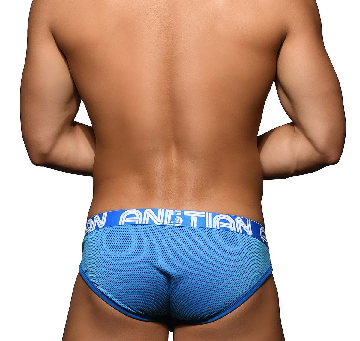 Andrew Christian Slip CANDY POP MESH FRAME BRIEF w/ Almost Naked 92760, blu