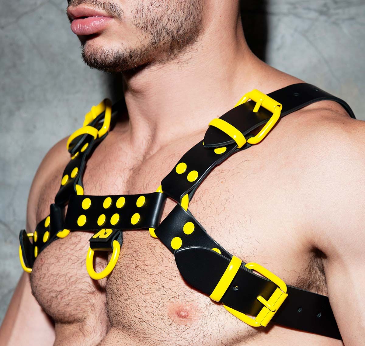AD FETISH Harness LEATHER COLOR HARNESS ADF119, yellow