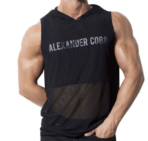 Alexander COBB Shirt à capuche SLEEVELESS HOODY BLACK, noir 