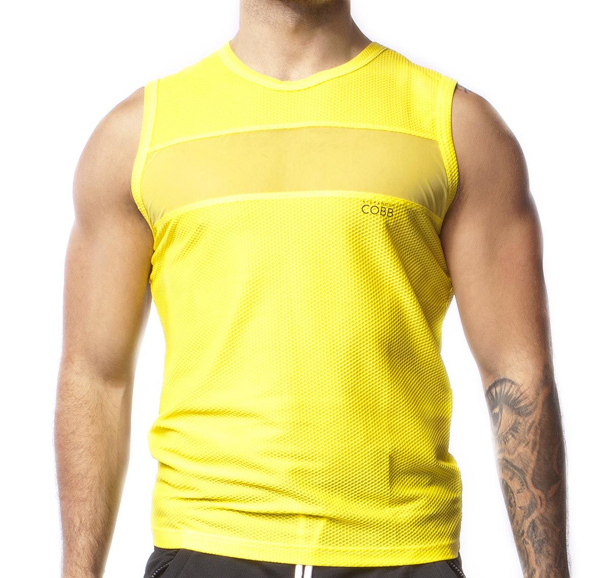 Alexander COBB Camiseta de tirantes TANK TOP MESH YELLOW, jaune