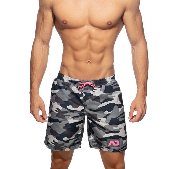 Addicted Swim Shorts CAMOUFLAGE SWIM LONG SHORT ADS095; camouflage-grey