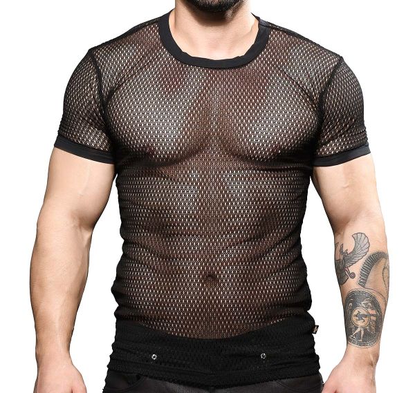 Andrew Christian Camiseta SEXY MESH T-SHIRT 10324, negro 